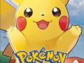 Pokémon: Let's Go, Pikachu! Nintendo Switch game box art featuring a smiling Pikachu with a Poké Ball against a bright sky background.
